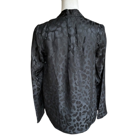 Babaton Black Leopard Power Blouse Silk Viscose Small - Picture 6 of 13